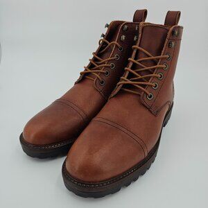 PATINA Premium Leather Breaker Chukka Boots Cognac Brown Men’s Size 9.5- NEW